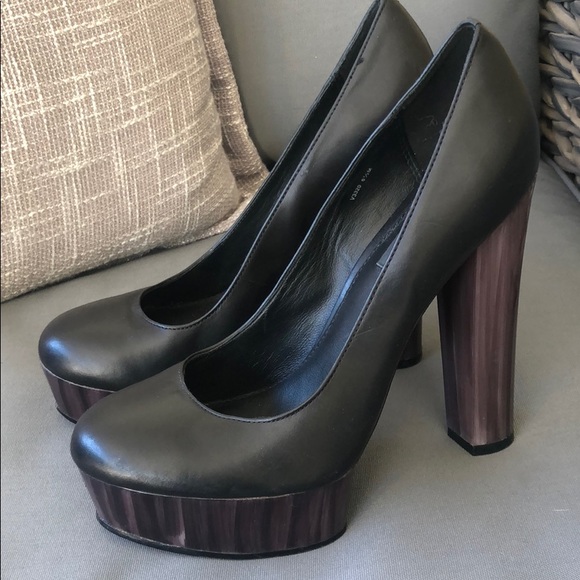 (Sold) Rachel Zoe Leila Leather Pumps Black Purple - Picture 5 of 8